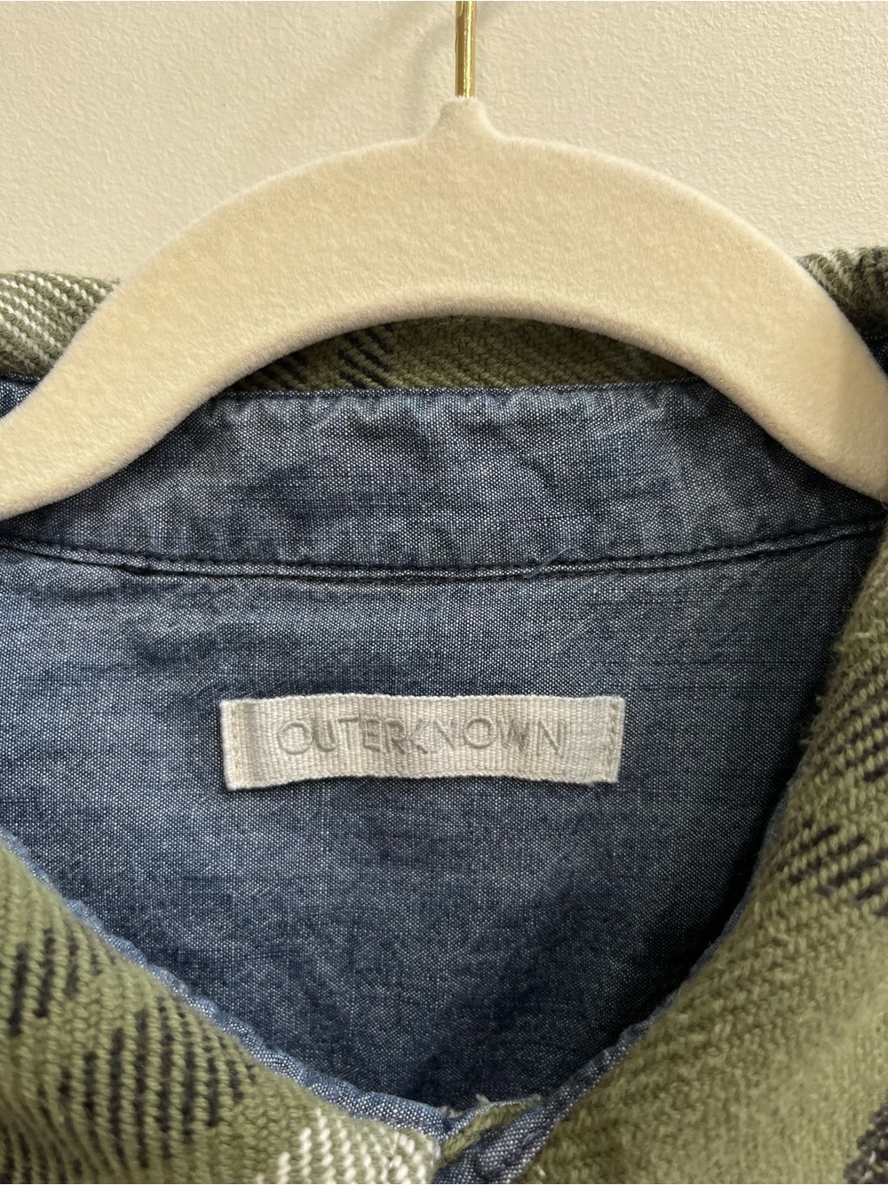 Outerknown Women's Blanket Shirt Button Ip Rugged Olive Essex Plaid Woman’s XL - Picture 11 of 13